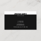 トレンディーB&Wモダンエレガント白黒テンプレート 名刺 (裏面)