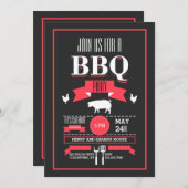トレンディーBBQ招待状 招待状 (正面/裏面)