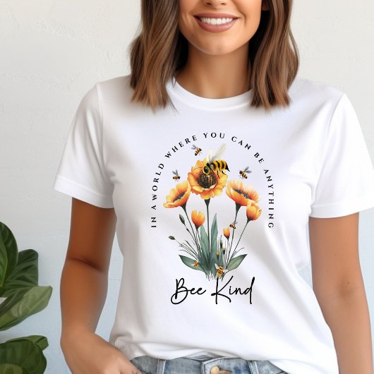 トレンディーBe親切前向き引用文フローラのまわりに Tシャツ