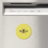 トレンディーBEEイエロー水玉模様パターンギフトデコール新規 マグネット (インサイチュ (食洗機))