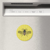 トレンディーBEEイエロー水玉模様パターンギフトデコール新規 マグネット (インサイチュ (食洗機))
