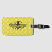 トレンディーBEEイエロー水玉模様パターンギフトデコール新規 ラゲッジタグ (正面横)