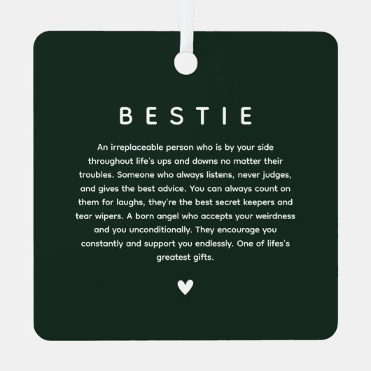 トレンディーBESTIES写真&引用文記念ギフト メタルオーナメント (裏面)