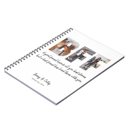 トレンディーBFFフォトコラージュフレンド最高のフォーエバー引用文 ノートブック (左側)