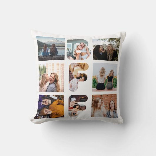 トレンディーBFFフ最高のレンドシックモダンフォトコラージュ クッション (正面)