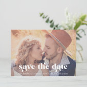 トレンディーBohoタイポグラフィ写真Save the Date (スタンド正面)