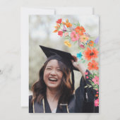 トレンディーBoho卒業フォトカード – オレンジ花模様 シーズンカード (裏面)