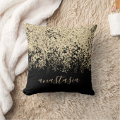 トレンディーGLAM金ゴールド黄色のグリッタリースクリプきらめくト クッション (ブランケット)