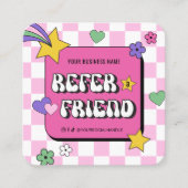 トレンディーGroovyレトロフレンドのビジネスを参照 紹介カード (正面)