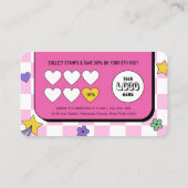 トレンディーGroovyロゴレトロピンクフラッシュ爪、 ネイルサロン ロイヤリティカード (裏面)