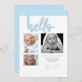 トレンディーHello Photo Birth Announcement 案内状 (正面/裏面)