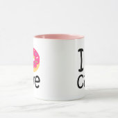 トレンディーIドーナツ心配おもしろいな句の引用文のemoji マグカップ (中央)