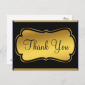 トレンディーLowsiv金ゴールドグリッターブラックサンキュー ポストカード (正面/裏面)