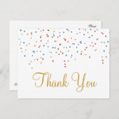トレンディーLowsiv金ゴールドグリッターホワイトサンキューポス ポストカード (正面/裏面)