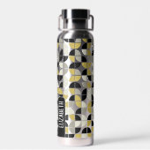 トレンディーMCMハーフムーンパターン（大きな名前ブロック付き） ウォーターボトル (背面)