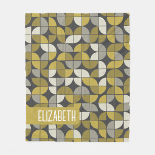 トレンディーMCMハーフムーンパターン(金ゴールド名ブロック付) フリースブランケット