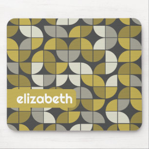 トレンディーMCMハーフムーンパターン(金ゴールド名ブロック付) マウスパッド