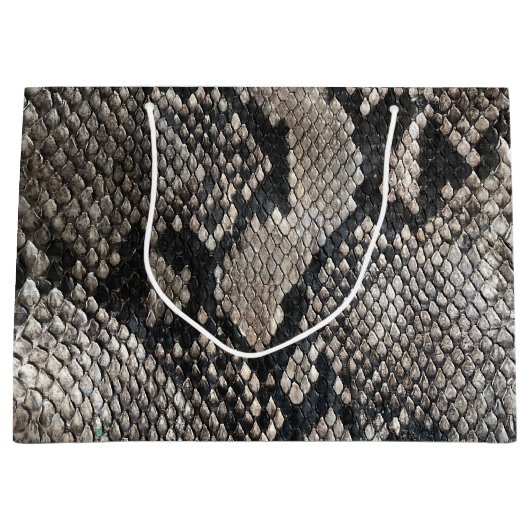トレンディーPythonスネークスキン – リッチエレガントファッション ラージペーパーバッグ (正面)