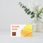 トレンディーQRコードクール抽象芸術の淡色 名刺 (スタンド正面)