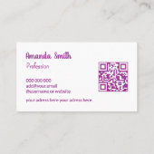 トレンディーQRコードクール抽象芸術カラフルビジネスカー 名刺 (裏面)