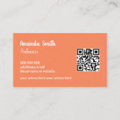 トレンディーQRコードクール抽象芸術カラフル 名刺 (裏面)