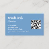 トレンディーQRコードクール抽象芸術パステルブルー 名刺 (裏面)