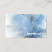 トレンディーQRコードクール抽象芸術パステルブルー 名刺 (正面)