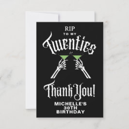 トレンディーRIP To My Twenties 30th Birthdayパーティー サンキューカード