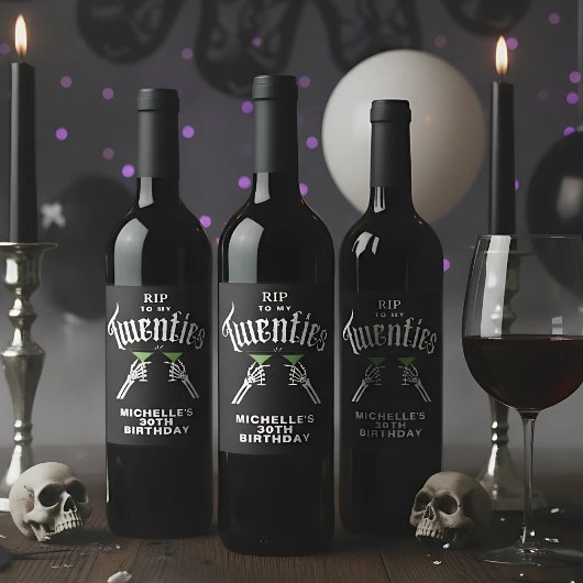 トレンディーRIP To My Twenties 30th Birthdayパーティー ワインラベル