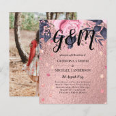 トレンディーROSEGOLD結婚のメタリックピンクのネイビーグリッター (正面/裏面)