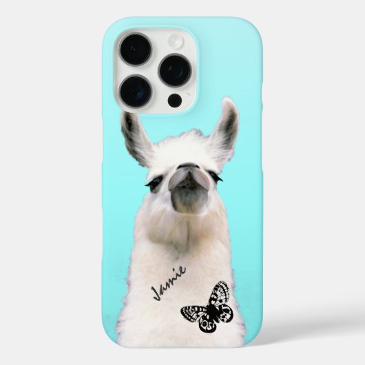 トレンディーSnooty llama蝶あなたの名前または引用文 Case-Mate iPhoneケース (裏面)