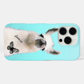 トレンディーSnooty llama蝶あなたの名前または引用文 Case-Mate iPhoneケース (裏面 (横))