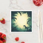 トレンディーTレックス恐竜シルエットペーパーナプキン スタンダードカクテルナプキン (インサイチュ)