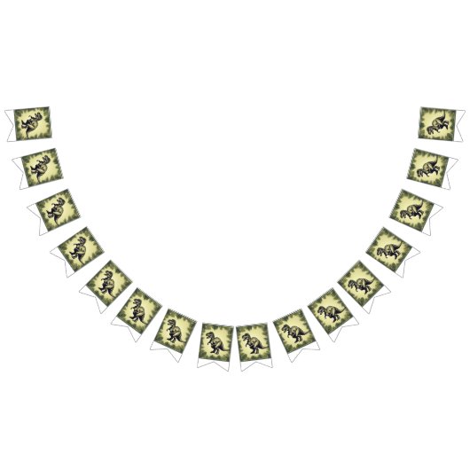 トレンディーTレックス恐竜パーティーのバンティングバナー バンティングフラッグ (全)