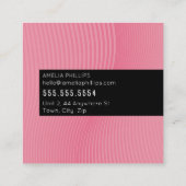 トレンディーWAVE曲モダン線キャンディピンク スクエア名刺 (裏面)