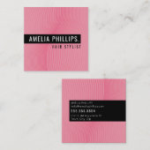トレンディーWAVE曲モダン線キャンディピンク スクエア名刺 (正面/裏面)