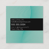 トレンディーWAVE曲モダン線ミントジェイド スクエア名刺 (裏面)
