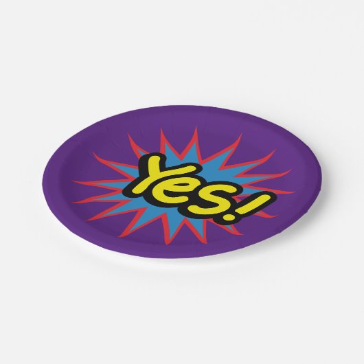 トレンディーYes漫画気泡デザイン ペーパープレート (アングル)