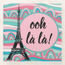 トレンディ フランス語 Ooh la la! エッフェル塔 ピンク & アクア