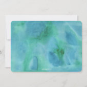 トレンディ | ブルー | 水彩画 | 最初の誕生日 | 招待状 (裏面)