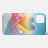 トレンディ モダン ガーリー ラブ ハート 名前入り Case-Mate iPhoneケース (裏面 (横))