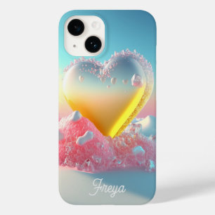 トレンディ モダン ガーリー ラブ ハート 名前入り Case-Mate iPhone 14ケース