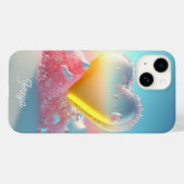 トレンディ モダン ガーリー ラブ ハート 名前入り Case-Mate iPhoneケース (裏面 (横))