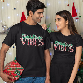 トレンディ モダン レトロ クリスマス ビブラ キャンディケイン Tシャツ