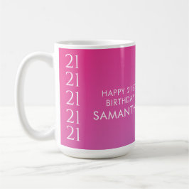 トレンディ モダン 大胆 ピンクグラデーション 21歳の誕生日 コーヒーマグカップ