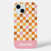 トレンディ・レトロ・チェッカーボード・モノグラム Case-Mate iPhoneケース (裏面)