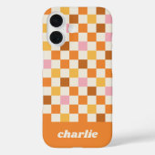 トレンディ・レトロ・チェッカーボード・モノグラム Case-Mate iPhoneケース (裏面)