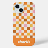 トレンディ・レトロ・チェッカーボード・モノグラム Case-Mate iPhoneケース (裏面)