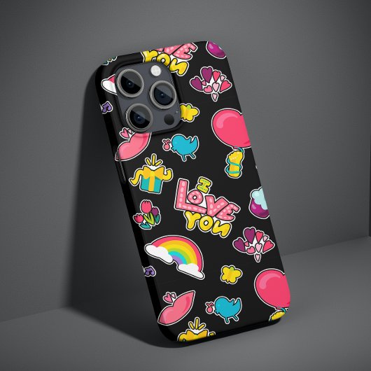 トレンディ I Love You カラフル モダン ガーリー Y2K Case-Mate iPhoneケース