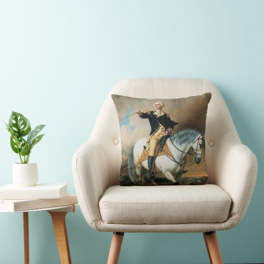 トレントンで敬礼を受けるジョージ・ワシントン クッション (椅子)